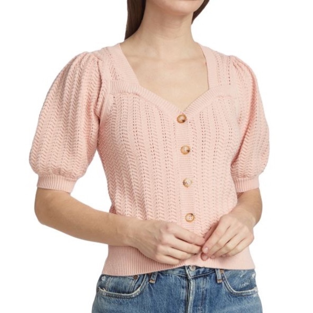 Design History Knit Puff Sleeve Cardigan